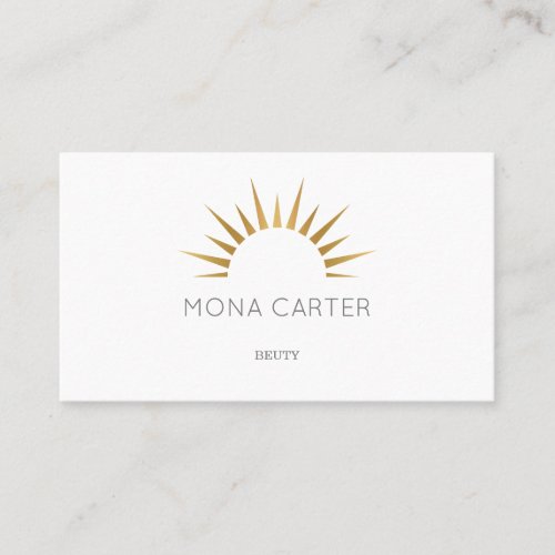 Stylistic art deco sun business card