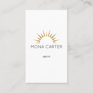 Stylistic art deco sun business card