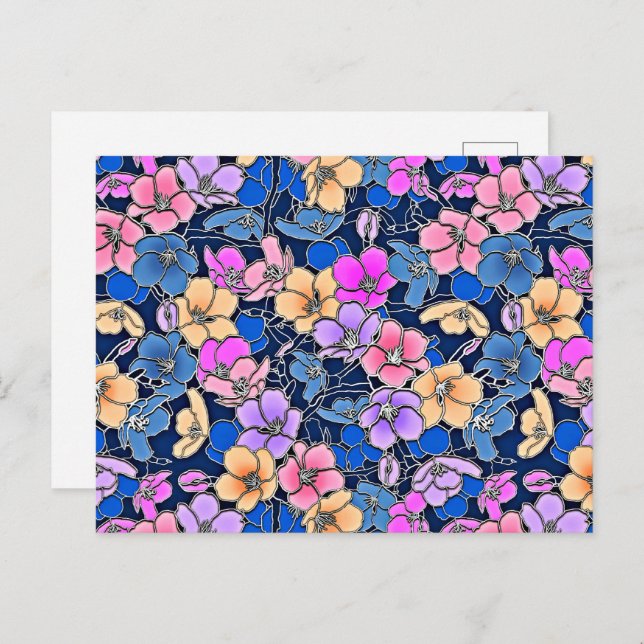 Stylistic Floral Pattern 46 Postcard (Front/Back)