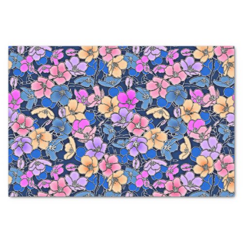 Stylistic Floral Pattern 46 Tissue Paper