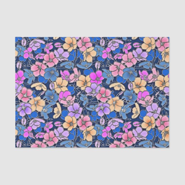 Stylistic Floral Pattern 46 Tissue Paper (Front)