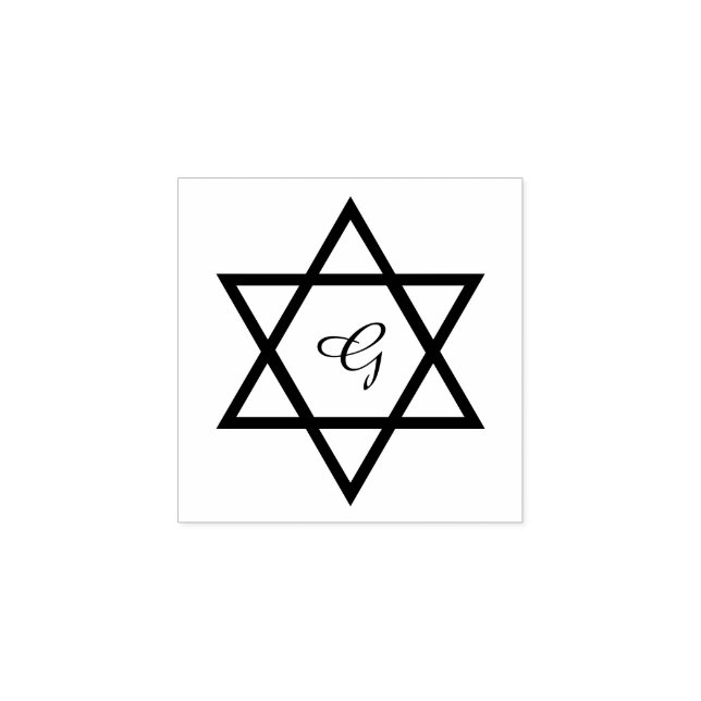 Stylistic Star Custom Initial Rubber Stamp (Imprint)