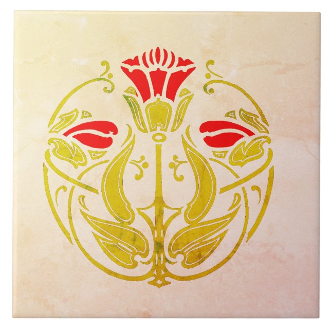 Stylistic Tulip Ceramic Tile (Front)