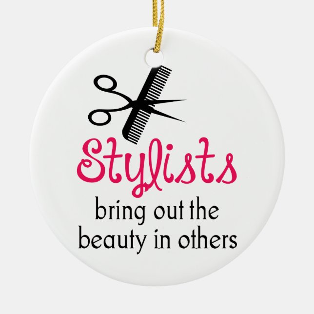 Stylists Ceramic Ornament (Front)