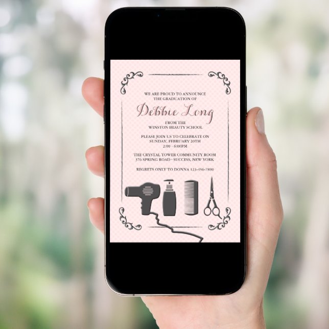 Stylist's Tools Graduation Invitation (Front Digital)