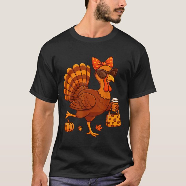 Styliurkey Fall Fashion Coffee Lover Thanksgiving  T-Shirt (Front)