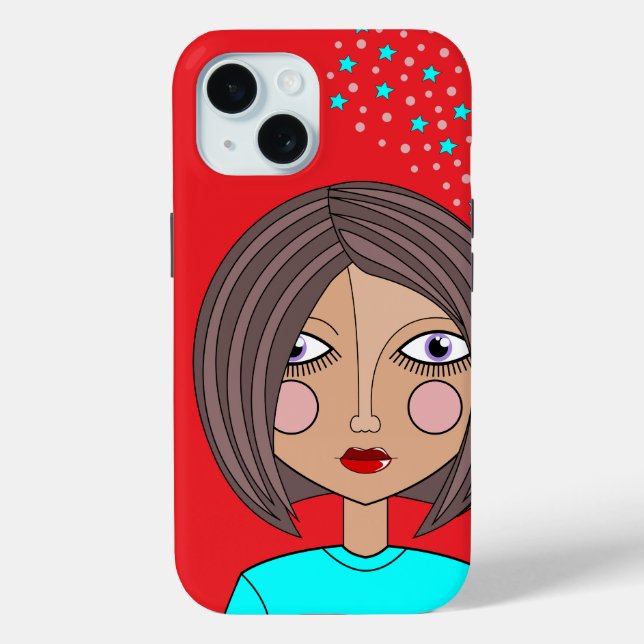 Stylized Abstract Art Face iPhone / iPad case (Back)