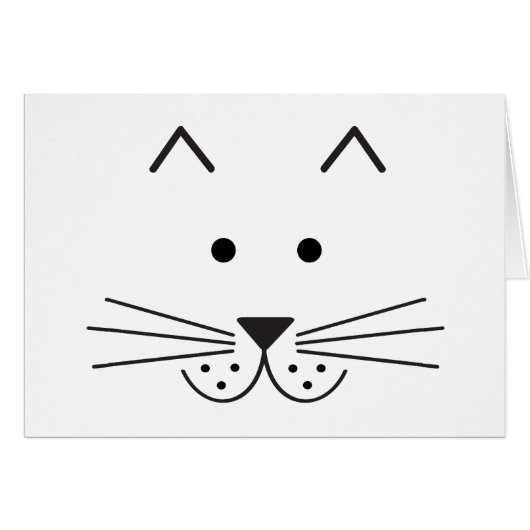 Stylized Abstract Cat Face Illustration Design Cards (Front Horizontal)