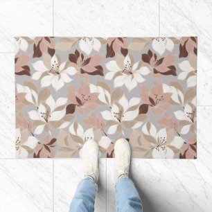 Stylized Abstract Petals in Trendy Colors Doormat
