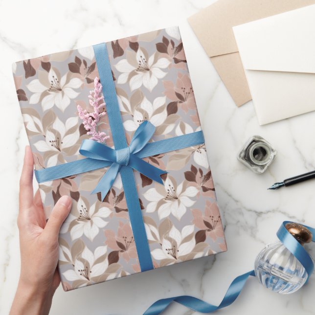 Stylized Abstract Petals in Trendy Colors Wrapping Paper (Gifting)