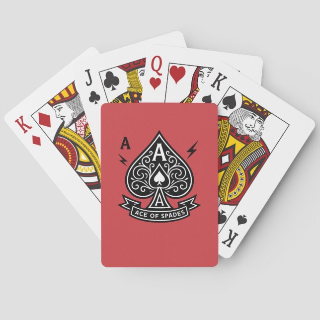 Stylized Ace of Spades — Art-Deco Vector Emblem Poker Cards (Back)