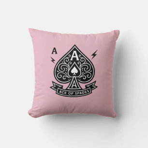 Stylized Ace of Spades — Art-Deco Vector Emblem Throw Pillow