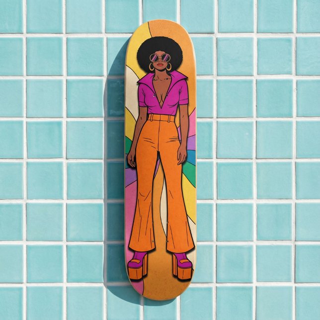 Stylized African American 70s Retro Fashion Skateboard (Creator Uploaded)