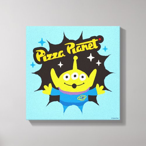 Stylized Alien Pizza Planet Badge Canvas Print