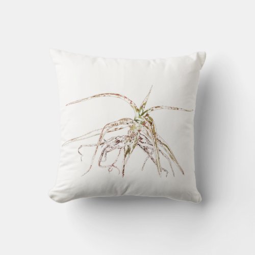 Stylized Aloe Succulent Plant Cushion Throw Pillow