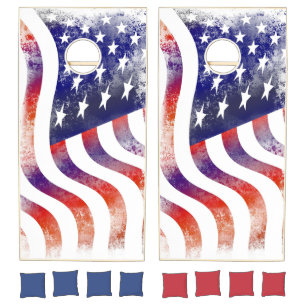 Stylized American Flag - Corn Hole Game