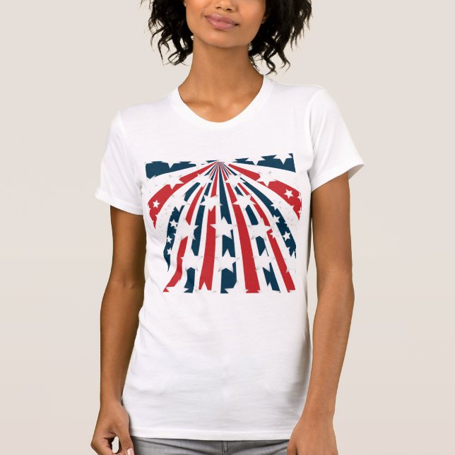 Stylized American Flag Womens T-Shirt (Front)