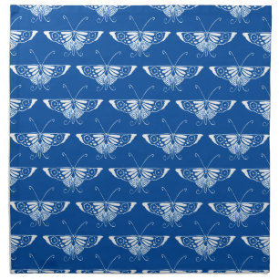 Stylized Art Deco butterfly, cobalt blue and white Cloth Napkin