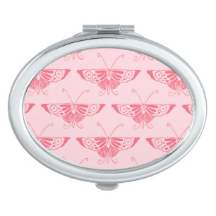 Stylized Art Deco butterfly - coral pink Compact Mirror