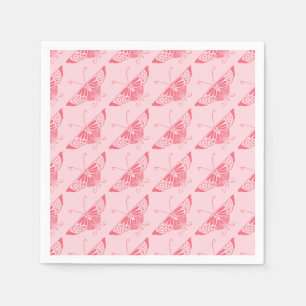 Stylized Art Deco butterfly - coral pink Napkins