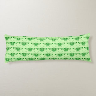 Stylized Art Deco butterfly - emerald green Body Pillow