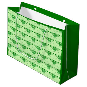 Stylized Art Deco butterfly - emerald green Large Gift Bag