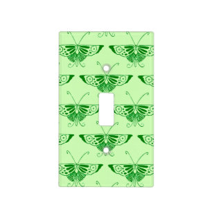 Stylized Art Deco butterfly - emerald green Light Switch Cover