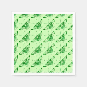 Stylized Art Deco butterfly - emerald green Paper Napkins