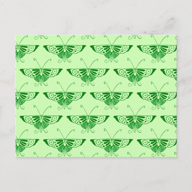 Stylized Art Deco butterfly - emerald green Postcard (Front)