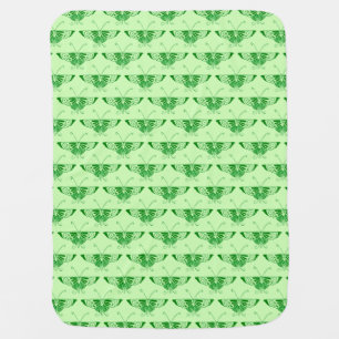 Stylized Art Deco butterfly - emerald green Receiving Blanket