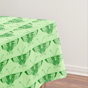 Stylized Art Deco butterfly - emerald green Tablecloth