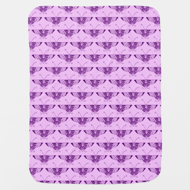 Stylized Art Deco butterfly - purple and orchid Baby Blanket (Front)
