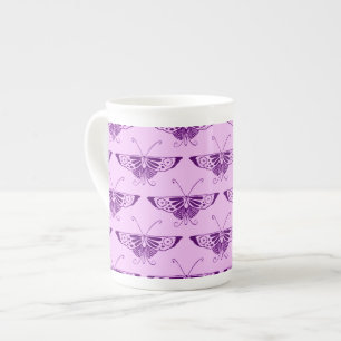 Stylized Art Deco butterfly - purple and orchid Bone China Mug