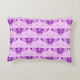 Stylized Art Deco butterfly - purple and orchid Decorative Pillow
