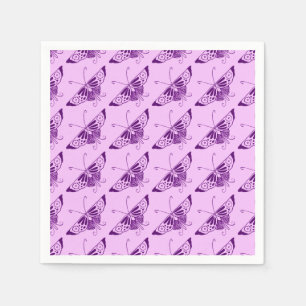 Stylized Art Deco butterfly - purple and orchid Napkins
