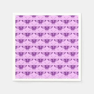 Stylized Art Deco butterfly - purple and orchid Paper Napkins