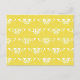 Stylized Art Deco butterfly - yellow and white Postcard