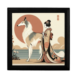Stylized Asian Borzoi Gift Box