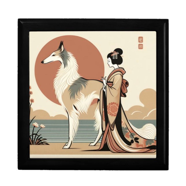 Stylized Asian Borzoi Gift Box (Front)
