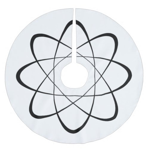 Stylized Atom Symbol Brushed Polyester Tree Skirt