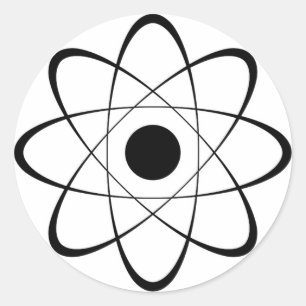 Stylized Atom Symbol Classic Round Sticker