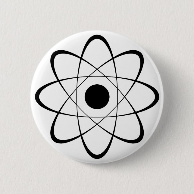 Stylized Atom Symbol Pinback Button (Front)