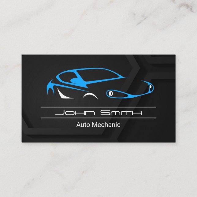 Stylized Auto Sports Car Logo Business Card (Front)