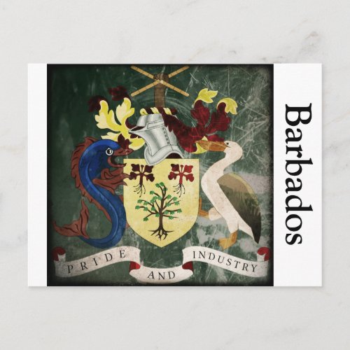 Stylized Barbados COA Postcard