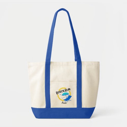 Stylized Beach Chair Beach Bum Aruba Tote Bag