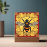 Stylized Bee Illustration -  Ceramic Tile<br><div class="desc">A stylized bee illustration that would look at home in a tile installation or as a decorative object in the home.</div>