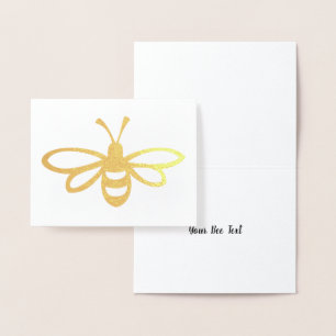 Stylized Bee Illustration Foil Card