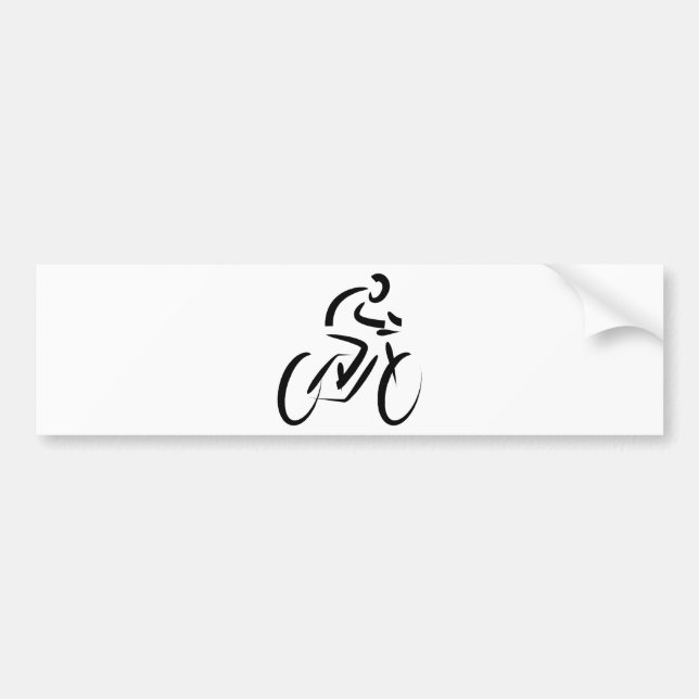 Stylized Bicycle Silhouette Bumper Sticker (Front)