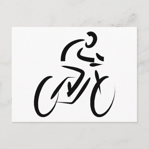 Stylized Bicycle Silhouette Postcard