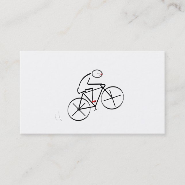 Stylized Bicyclist Design Business Card (Front)